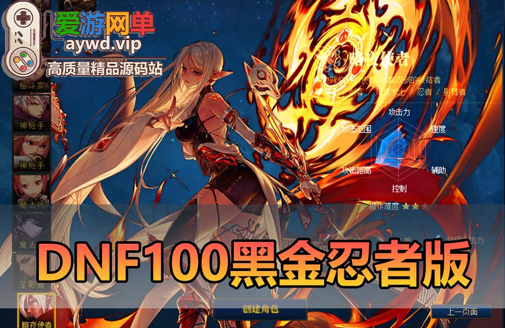【搬运端游】DNF100级黑金版本暗夜使者四职业二觉被动枪剑士鬼剑士五职业GM工具缩略图
